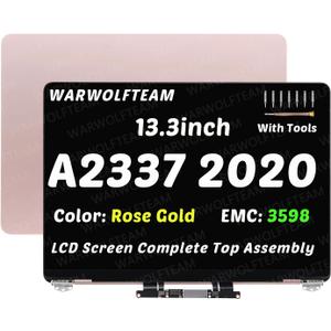 LCD Screen Display Full Top Assembly Compatible with MacBook Air 13" M1 2020 A2337 EMC 3598 MGN63 MGN93 MGND3 MGN73 MGNA3 MGNE3 2560 x 1600 661-16807 661-16806 661-16808(Rose Gold)
