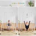 RAGOZONERY 2 in 1 Baby Jumper with Toddler Swing, Baby Jumpers and Bouncers,Indoor Outdoor Toddler Swing Set, Cotton, White