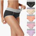 POKARLA Womens Cotton Underwear High Waist Full Coverage Briefs Soft Breathable Postpartum Panties Stretch Underpants 3XL