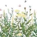 31x 26 inches Green Plants Flowers Vines Garden Wall Decals Corner Stickers Colorful Wildflowers Removable DIY Peel and Stick Art Murals for Kids Room Nursery Classroom Bedroom