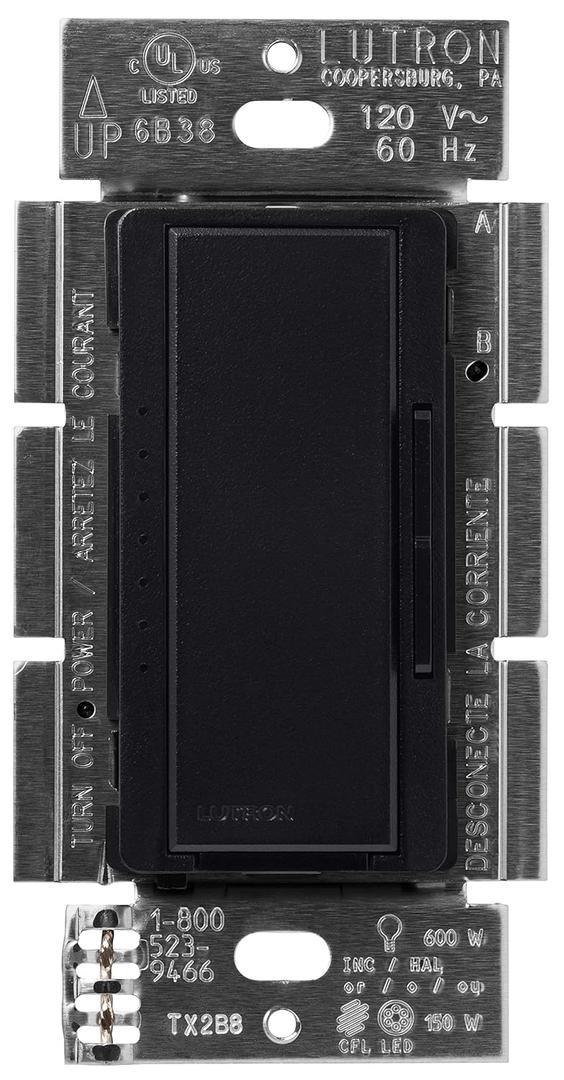 Lutron Maestro LED+ Dimmer Switch for Dimmable LED, Halogen and Incandescent Bulbs, 150W/Single-Pole or Multi-Location, MACL-153M-MN, Midnight