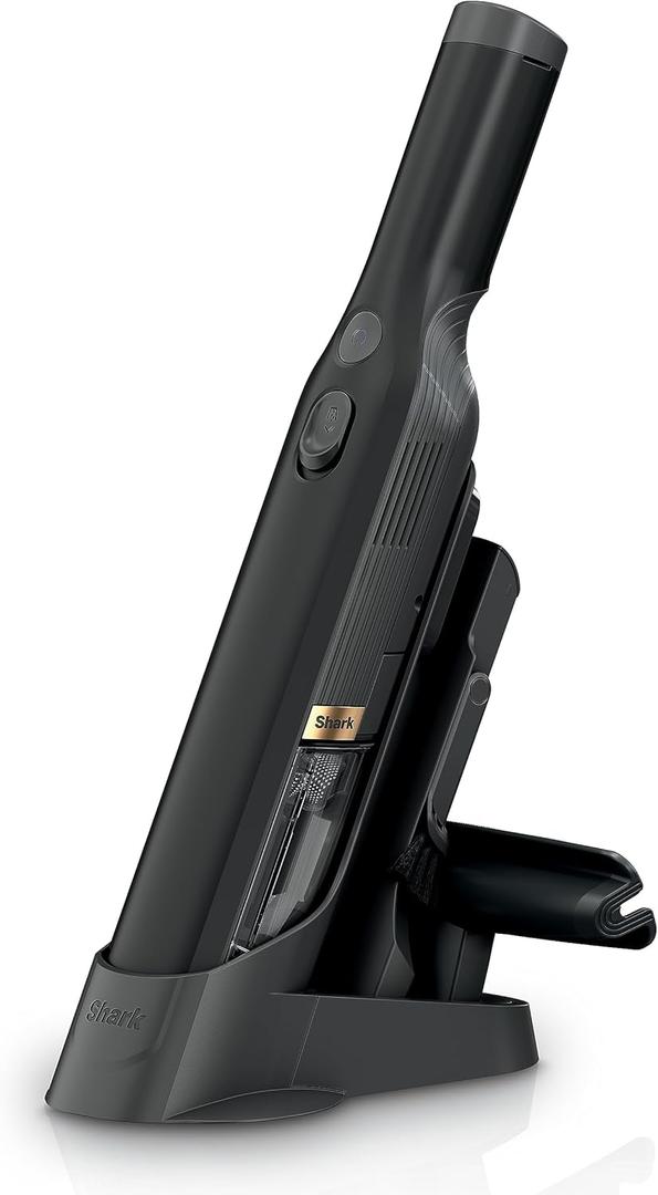 Shark WANDVAC Cordless Hand Vac, Lightweight, Versatile and Portable at 1.4 lbs., Powerful Suction for Pet Hair, Charging Dock, One-Touch Empty for Car & Home, Duster Crevice Tool, Black, WV201BK