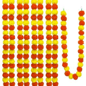 Artificial Marigold Garland, Golden Yellow/ Orange
