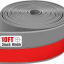 Draft Seal Tape for Doors and Windows 3 in x 10 Ft Silicone Weather Stripping Extra Thick 2mm Door Seal Strip with Strong Adhesive Draft Insulation Stopper Side Seal - Gray