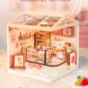 Rolife Super Creator Kits Tasty Cake Shop, Tiny House Building Blocks for Little Dolls, DIY Plastic Mini House Model Building Kits for Teens Aged 14+, DIY Crafts/Hobbies for Adults (Tasty Cake Shop)
