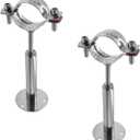 Wall Mount Pipe Supports,Ceiling Mount Pipe Strap Clamp,TTZEZE 304 Stainless Steel Adjustable Pipe Bracket Holder Pipe Straps with Screws for PVC Metal Water Pipe Tube Fitting (38-40mm/1.5-1.6'')