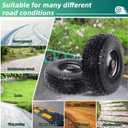 12'' Flat Free Tires Rubber Replacement Solid Tire and Wheel Assemblies for Hand Trucks Garden Cart Wheelbarrow - 3.5Wide Polyurethane Tires 2.1 Hub with 5/8 Inch Axle Borehole (410/350-6)