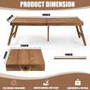 Novabright Foldable Boho Wooden Picnic Table Portable, 48x24 Inch | Low Picnic Table for Outdoor Indoor Floor Seating Beach Wedding Garden Camping BBQ Backyard