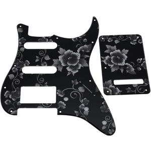 Dopro Strat HSS Guitar 3D Printed plastic pickguard ST Back Plate Tremolo Cover for USA/Mexican Fender Strat Flower Pattern