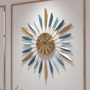 YISITEONE 28 Inch Large Wall Clock Metal Decorative, Mid Century Silent Non-Ticking Big Clocks, Modern Home Decorations for Living Room,Bedroom,Dining Room,Office