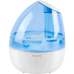 Cool Mist Humidifier for Bedroom,2L Small Humidifiers for Bedroom and Office,25dB Humidifier for Toy room and Plant,Last Up to 13H on Max Mist Setting (Light Blue)