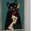 Vintage Black Cat Wall Decor, Funny Cat and Bottle Signs, Cats and Makes Everything Fine Retro Wall Metal Sign for Bedroom Bathroom Office Bar Coffee Kitchen, Gift Cat Lovers 8x12