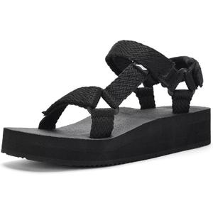 Women's Platform Sandals Casual Adjustable Shoes with Arch Support Yoga Mat Insole Light Weight Flatform Sandals,size 11
