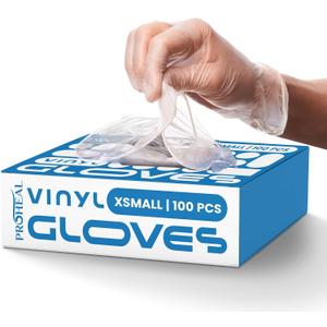 ProHeal Clear Vinyl Disposable Gloves - Food Safe Cooking and Household Cleaning Gloves -Powder and Latex Free Kitchen Glove