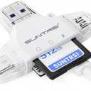 SD/Micro SD Card Reader for iPhone/ipad/Android/Mac/Computer/Camera,Portable Memory Card Reader 4 in 1 Micro SD Card Adapter&Trail Camera Viewer Compatible for TF and SD Card