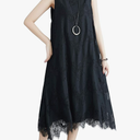 PINUP FASHION Women Sleeveless Midi Casual Crewneck Lace Dresses GA2229, 20W