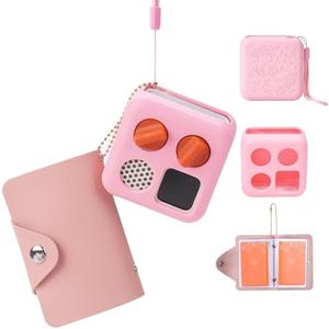 Silicone Case Compatible with Yoto Mini Player – Kids Bluetooth Audio Speaker, Kids Player Protective Cover and Card Holder for Yoto Card Hold Up to 10 Cards (Pink)