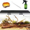 Reptile PC Terrarium Set, Reptile Tank 20" x 10"x 8",for InsectFishTarantulaHermit CrabJumping SpiderIguanaTortoiseLeopard GeckoBearded Dragon