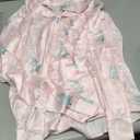 Faretumiya Women Silk Satin Christmas Pajamas Xmas Long Sleeve Sleepwear Holiday Print Two Piece Pjs Pants Set Small