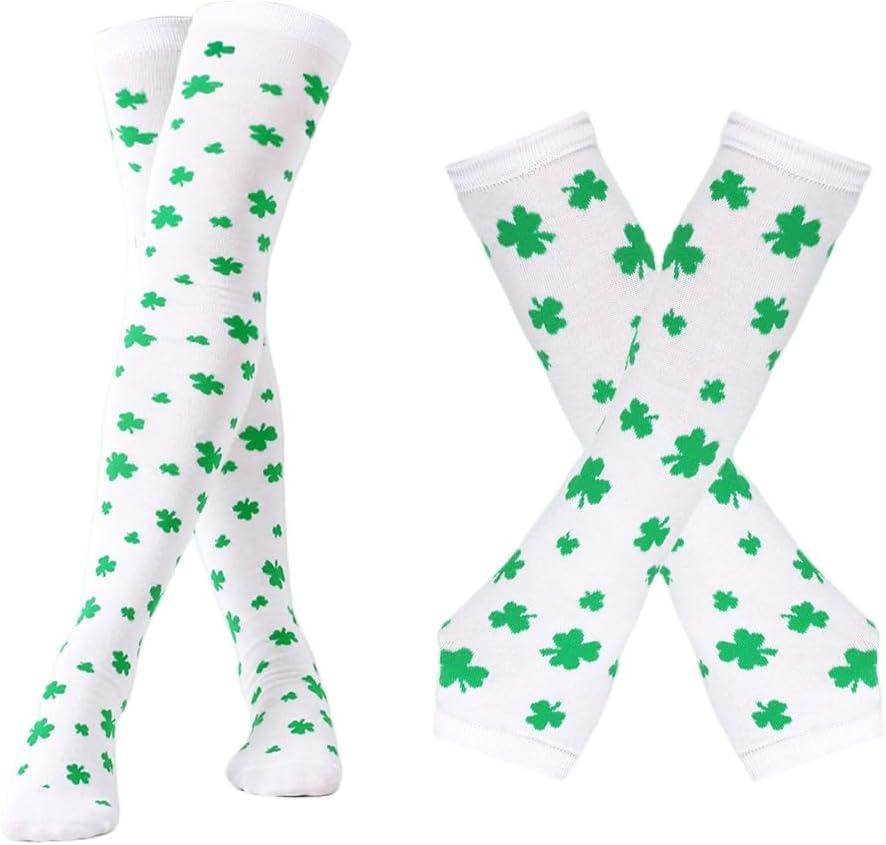 St. Patrick's Day Socks Shamrock Socks and Gloves Set Irish Carnival Socks Set