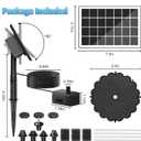 SZMP 3.5W Solar Fountain Pump, All-Glass Panel Solar Water Pump Kit with Stake & 4 Anti-Drift Rods, 9.8FT Cable 8 Nozzles for Bird Bath, Garden, Backyard, Fish Tank