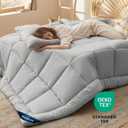 Bedsure Comforter Duvet Insert - Quilted Comforters Twin Size, All Season Duvet, GentleSoft Down Alternative Bedding, with 8 Tabs, Gifts for Women/Men, Light Grey, Twin 88 x 68 Inches
