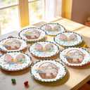 2 x Easter Plates Bunny Rabbit Disposable Paper Plates Watercolor Rabbit Tableware Decoration for Spring Birthday Holiday Easter Bunny Party Supplies (9 Inch)