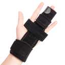 Fibee Trigger Finger Splint, Adjustable Two Finger Splint Full Hand and Wrist Brace Support, Metal Straightening Immobilizer Treatment for Sprains, Mallet Injury, Arthritis(S/M)
