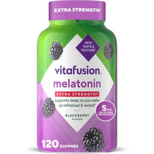 Vitafusion Extra Strength Melatonin Gummy Vitamins, 5mg, 120 ct Gummies, Exp: 08/2026