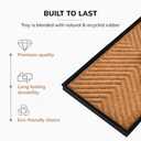 Anji Mountain Heavy Duty Waterproof Rubber Shoe Storage Mat Organizer/Boot Storage Multi Use for Entryway with Coir, Tan Cross Embossed Insert, Fits 2 Pair (24.5" Wide)