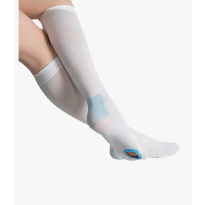 TED Hose Compression Stockings for Women & Men,Anti Embolism Knee-High Compression Socks with Inspection Hole,15-20mmHg Medical Compression Hose,Unisex White