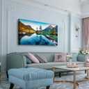 Scenery Canvas Wall Art for Living room Office Bedroom Mountain Forest Landscape Wall Art Clear Lake Stone Tree Pictures Art Print Paintings Modern Nature Wall Decor Artwork Waterproof -20 * 40inch