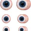 Veemoon 12PCS Halloween Horror Eyeball Wall Paste,Eyeball Balls Wall Stickers Murals for Halloween Window Clings Stickers (Blue1)