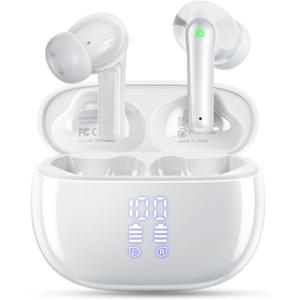 Wireless Earbuds, Bluetooth 5.3 Ear Buds, Headphones with Clear Stereo Sound, 40H Playtime with LED Digital Display, IPX7 Waterproof Earphones Built-in Mic for Phone Tablet Sports Workout