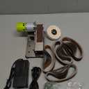 Mini Belt Sander, 15Electric Bench Grinder Sanding Machine, 7 Adjustable Speed Electric Knife Sharpener, Low Noise Cutter Sharpener Sander for Metal Working DIY, Woodworking, Plastic, Crafts