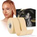 CureTape Beauty Kinesiology Tape | Anti-Wrinkle Face Tape | Face Lift Tape for Toning, Firming & Tightening The Skin | Kinesiology Tape for Face | Soft on The Skin (1'' X 16', 2 Pack)