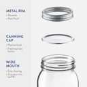 Paksh Novelty Wide Mouth Mason Jars With Lids 32 oz Glass Quart Mason Canning Jars, Large Mason Jar Wide Mouth for Canning, Pickling, Jelly Preserving & Meal Prep, 2-Pack