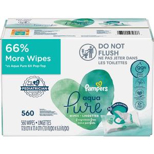Pampers aqua pure baby wipes 560 ct. OLD