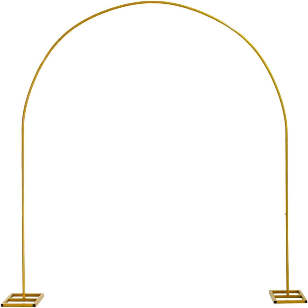 6.5FT x 7.3FT Gold Wedding Arch, Circle Balloon Arch Stand, Metal Arch Backdrop Stand for Wedding, Birthday Party and Anniversary Ceremony