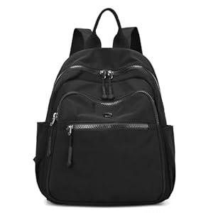 Lazonedy Backpack Purse for Women Ladies Nylon Bag Casual Daypack Travel Shopping Pack (B Style Black 3)