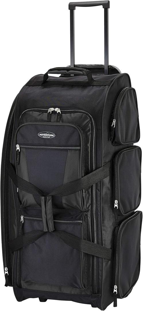 Travelers Club Xpedition 30 Inch Multi-Pocket Upright Rolling Duffel Bag (Black)
