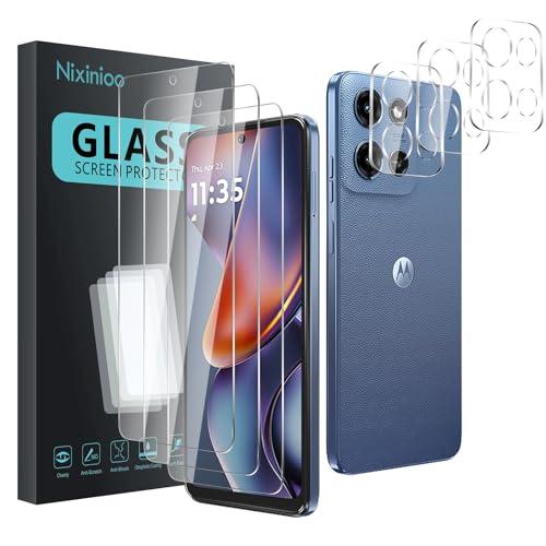 Nixinioo 3 Pack Tempered Glass Screen Protector for Motorola Moto G 5G 2025+3 Pack Camera Lens Protector, Anti-Fingerprint, 9H Hardness, Scratch-Resistant, Case Friendly, Easy to install, Bubble Free