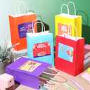 Harloon 15 Pcs Birthday Gift Bag with Happy Birthday Certificates for Students Birth Favor Paper Goodie Bags with Greeting Cards Classroom Award from Teachers(Fresh,Colorful)