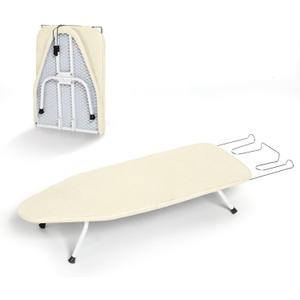 Metal Small Ironing Board Tabletop 31x12, RAINHOL Countertop Mini Iron Board Foldable with Cotton Cover and Pad, Portable and Compact for Travel, Dorms and Small Space