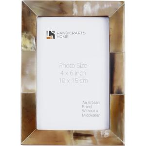 Handicrafts Home Vintage Picture Frame, 4x6 Handmade Real Horn Photo Frame for Home Decor, Vintage Decor, Rustic Farmhouse Decor, Gallery Wall, Desk Decor & Holiday Gifting, Wall & table top Decor, Essence collection