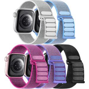 Maledan Bands Compatible with Apple Watch Band 42mm 44mm 45mm 49mm 38mm 40mm 41mm Men Women, Sport Loop Strap Bracelet Replacement Wristband for Apple iWatch Series 11 10 9 8 7 6 5 4 3 SE Ultra 2 (7-Black/ Dragon Fruit/ Purple/ Light Gray/ Lake Blue)
