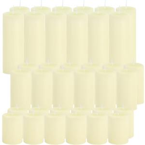 36 Pcs Ivory Pillar Candles Bulk SetHurricane Candles3 Different Lengths 2 x 3/4/6 Inch (12 Each)Dripless Unscented SmokelessGives You a Better Atmosphere When Organizing an Event Party.