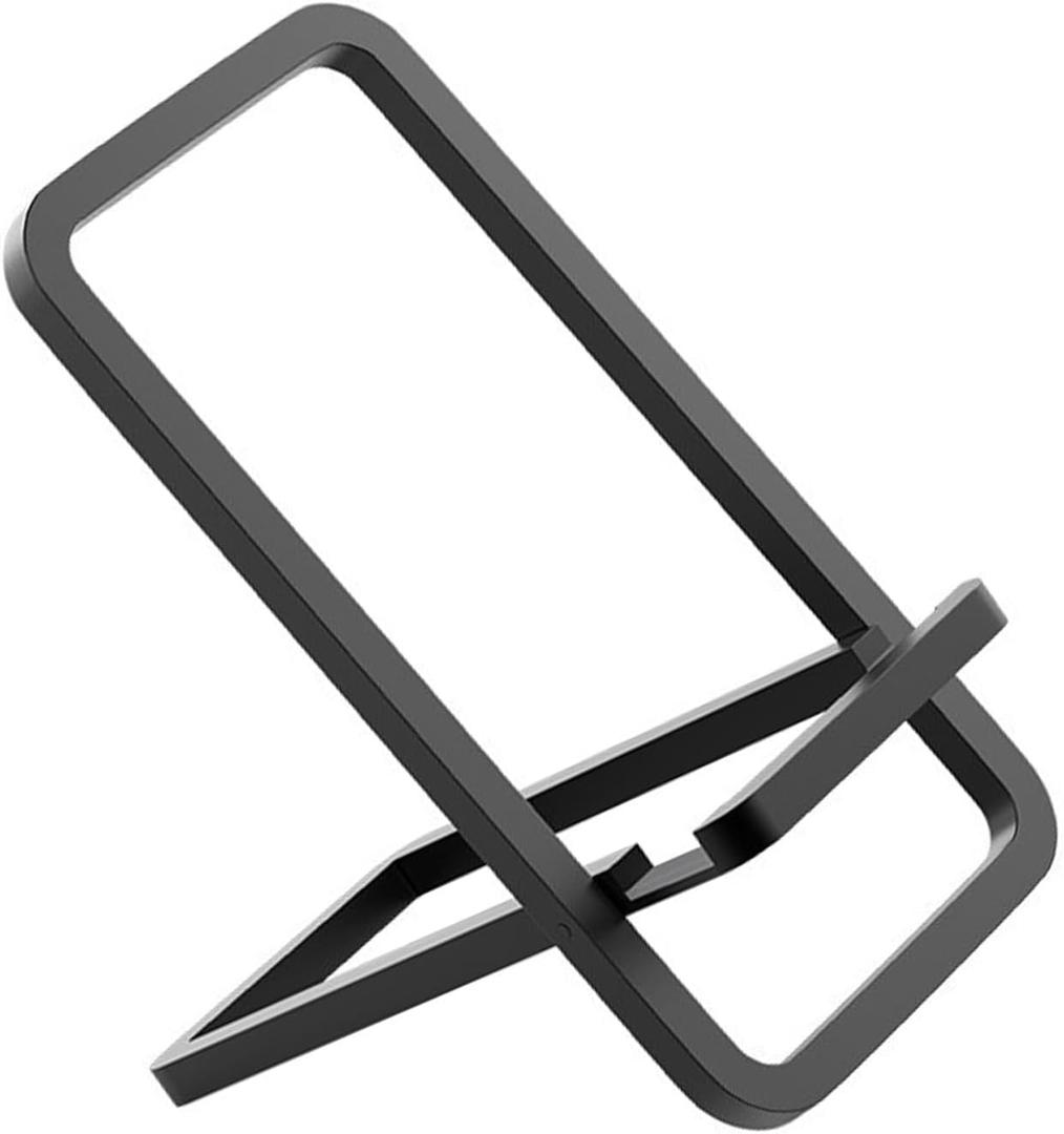 Easy Carry Aluminum Mobile Stand Strong Not Slip Base Smartphone Bracket Suitable for Desk Bed Car Entertainment Use Bed Phone Holder (Black)