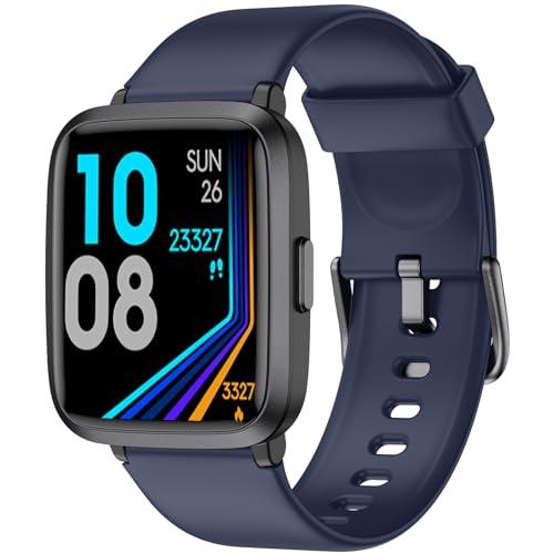 POIUZET Fitness Tracker, Fitness Watch with Blood Oxygen, Blood Pressure & Heart Rate Monitor, Steps Calories Counter, Sleep Monitor, Pedometer 50 Meters Waterproof, Smart Watch for Android iPhones