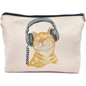 IWXYI Cat Lover Gifts,Cat Makeup Bag Zipper Pouch Travel Toiletry Gifts For Women Teenage Girls (Kitty)